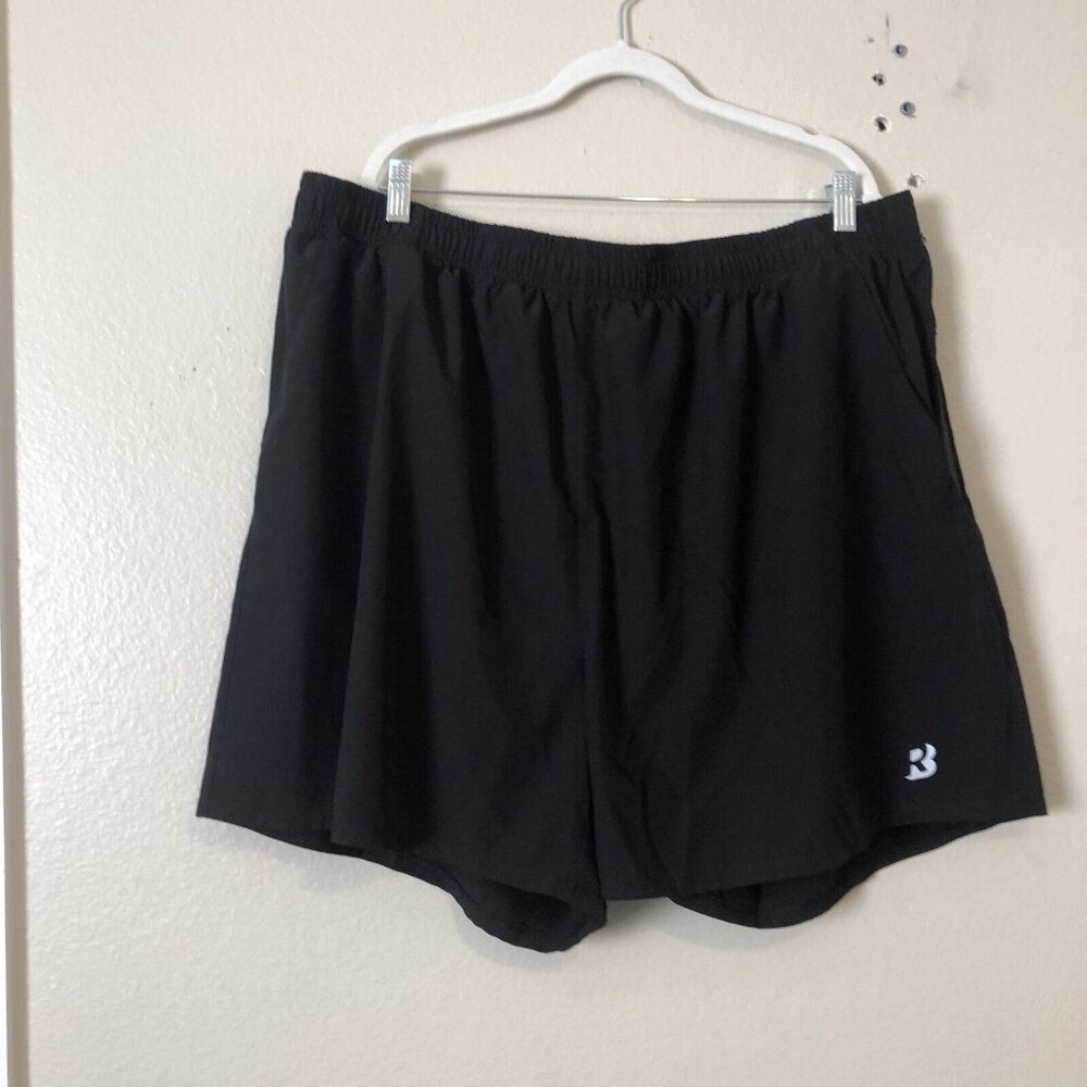 Unbranded Men Black Elastic Waist Pull On Shorts With Pockets Size 3XL. New